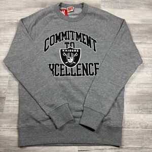 HOMAGE Raiders "Commit to Excellence" Gray Crewneck Sweatshirt Men's Small‎ NWT